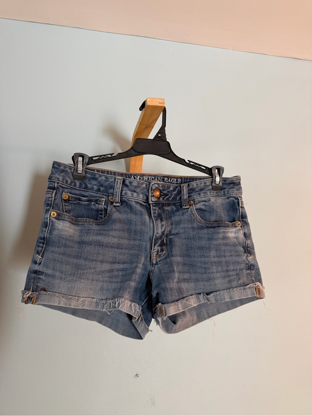 American Eagle Outfitters Faded Blue Denim Cutoff Shorts